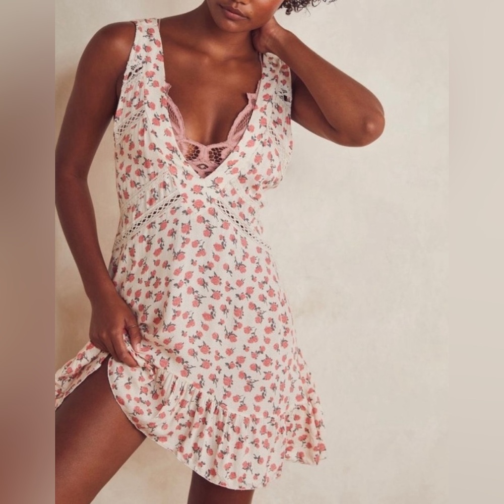 Free People Pink Floral Mini Dress